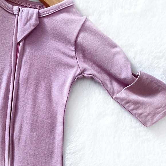NEW! Infant Girls Dusty Mauve Bamboo Sleepers/Rompers | 2 Way Zipper - Picture 4 of 5
